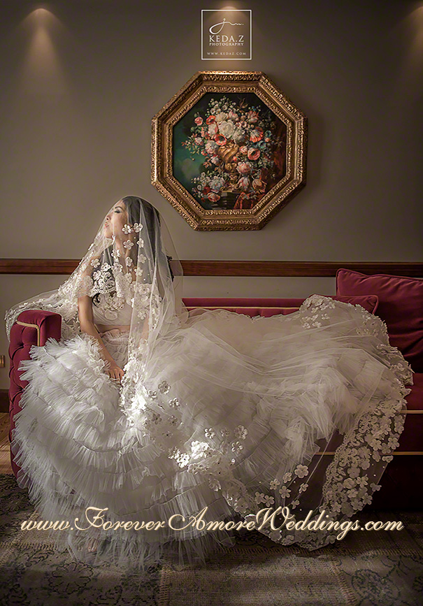 gorgeous bride at grand hotel tremezzo with veil
